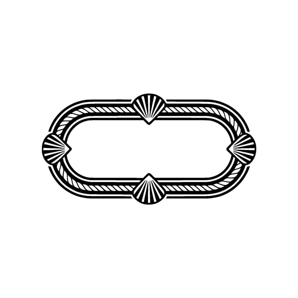 Art Deco Oval Frame, Geometric Ornamentation vector