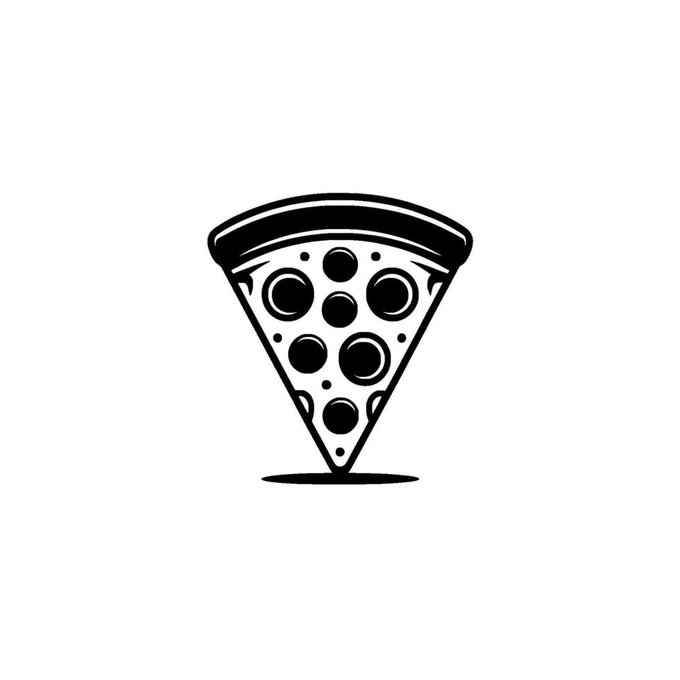 Minimalist Pizza Slice - Modern Food Illustration, Isolated vector