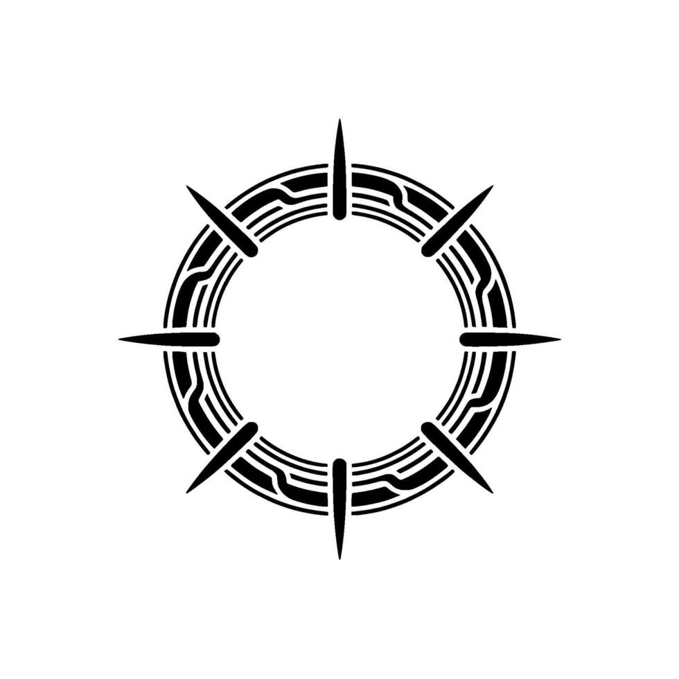 Geometric Tribal Circle, Minimalist, Circular Motif, Symmetry vector