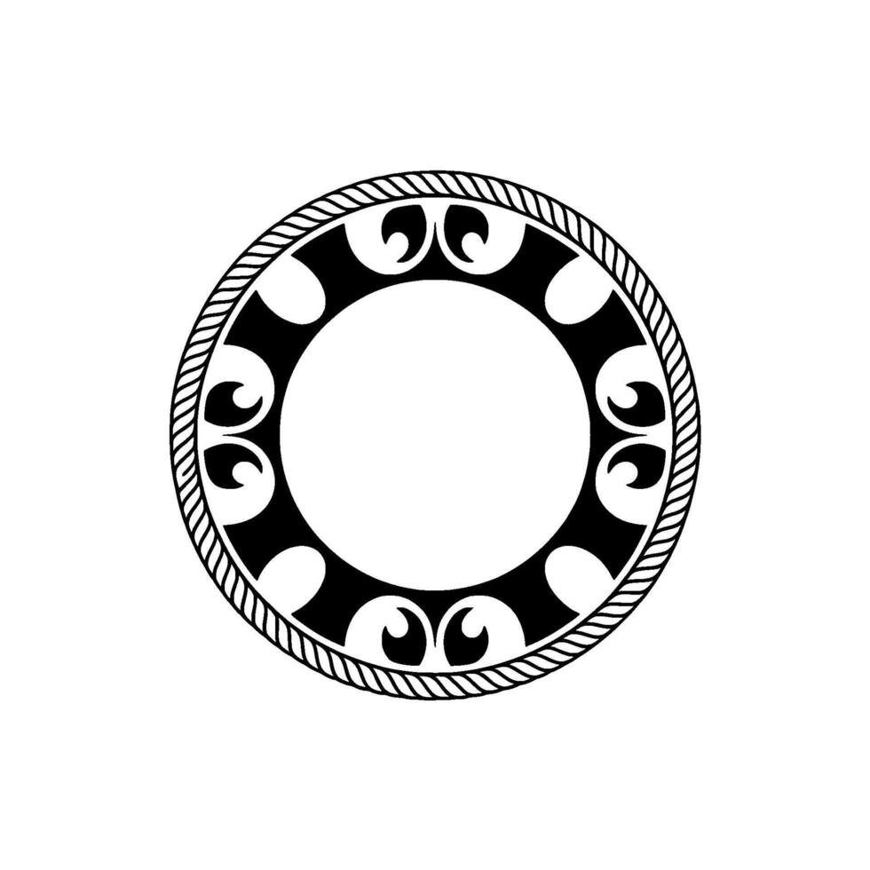 Stylized Circular Emblem, Vintage Nautical vector