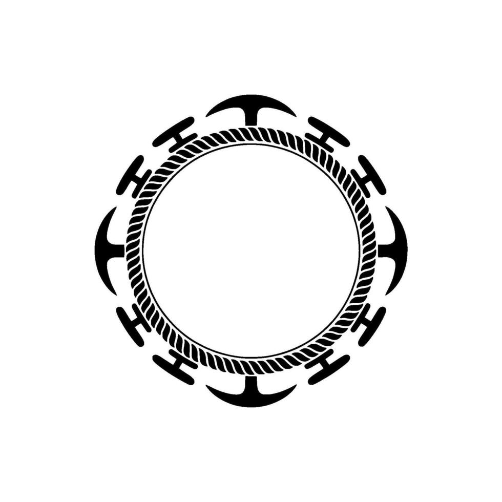 Circular Tribal Emblem, Minimalist, Symbolic Border vector