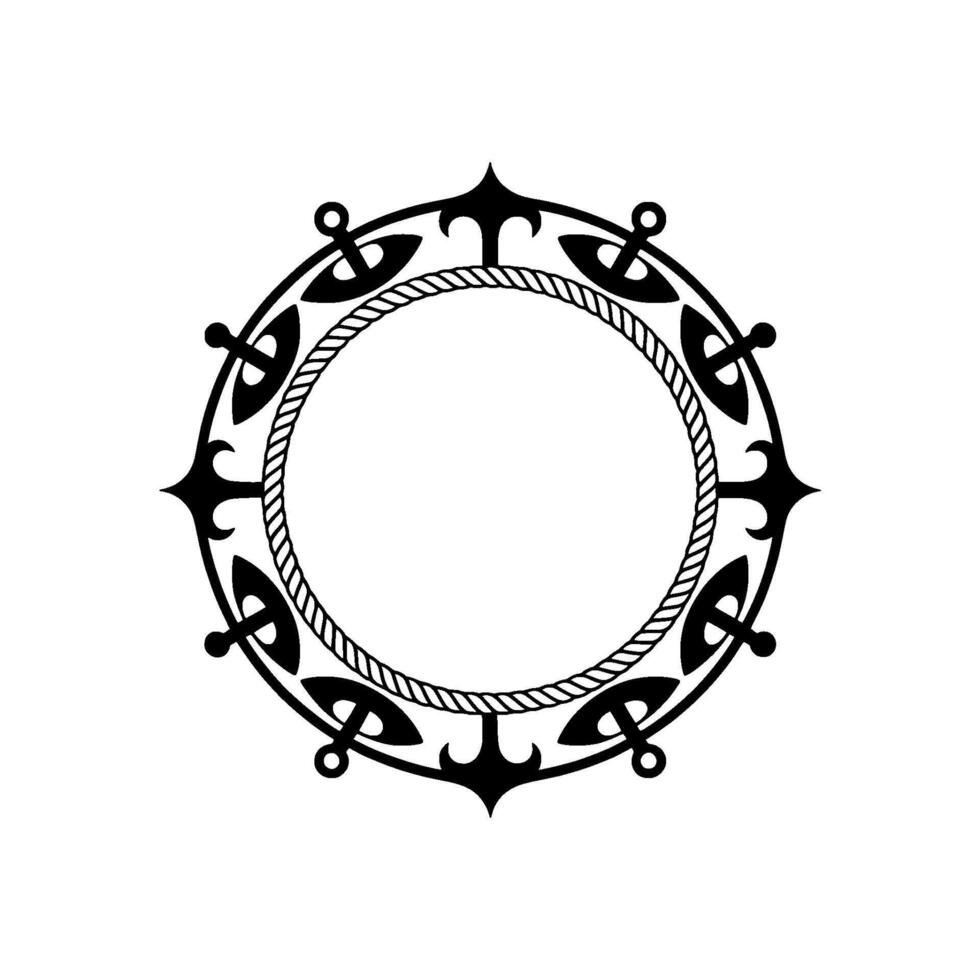 Nautical Frame, Vintage, Circular Ornamentation vector