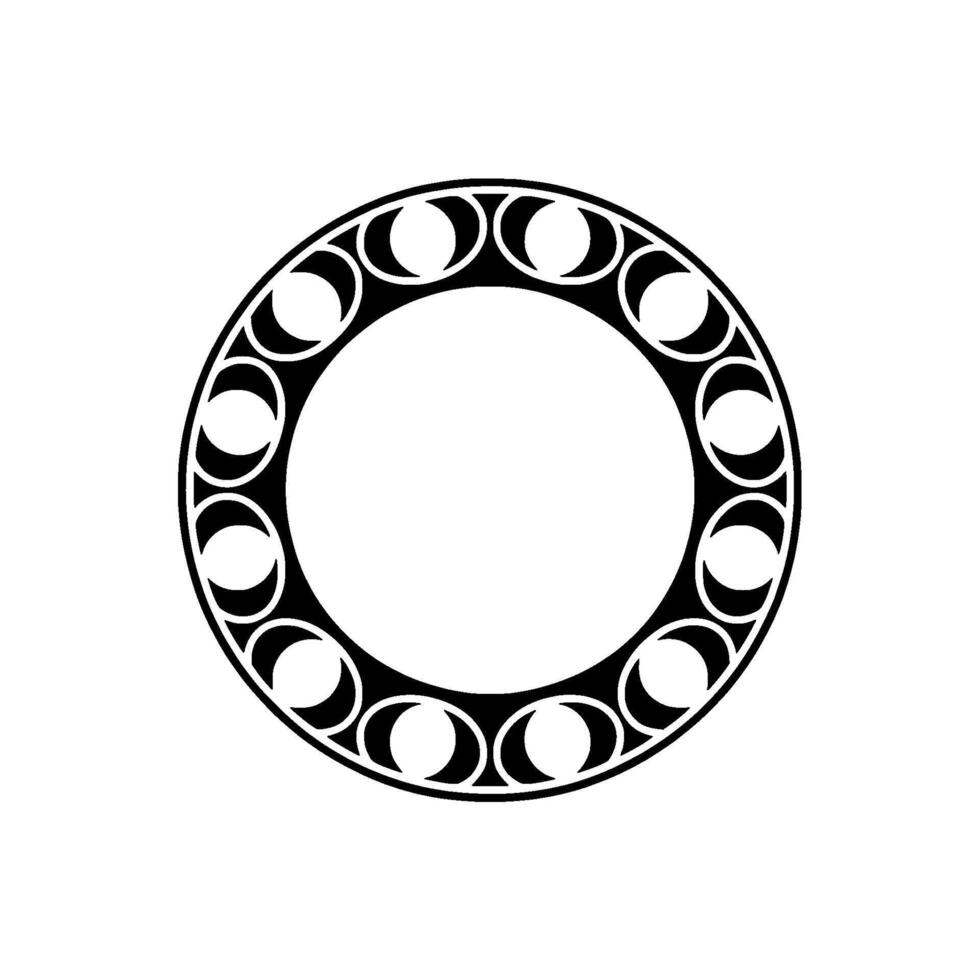 Celestial Circle Lunar Phases in a Stylized Frame vector