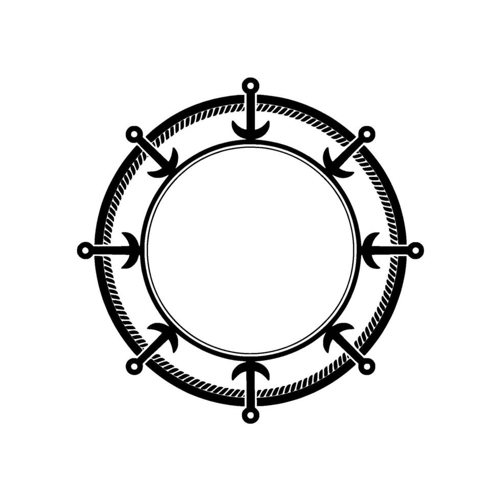 Nautical Anchor Frame, Vintage Maritime - Minimalist vector