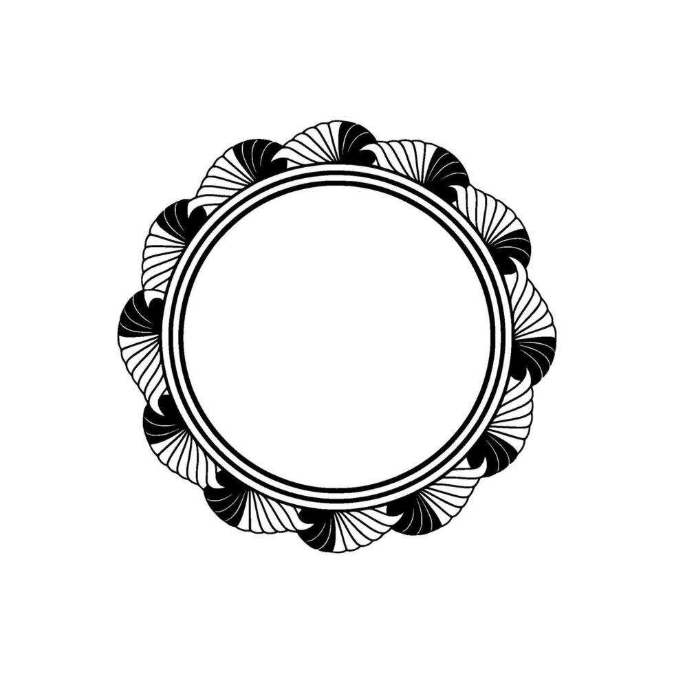 Art Deco Circle Frame, Elegant Ornamentation, Vintage, Geometric vector