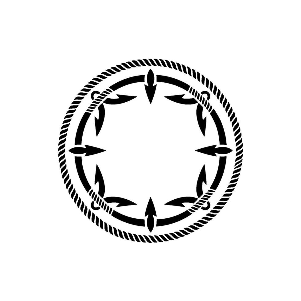 Circular Nautical Emblem, Minimalist - Circle vector