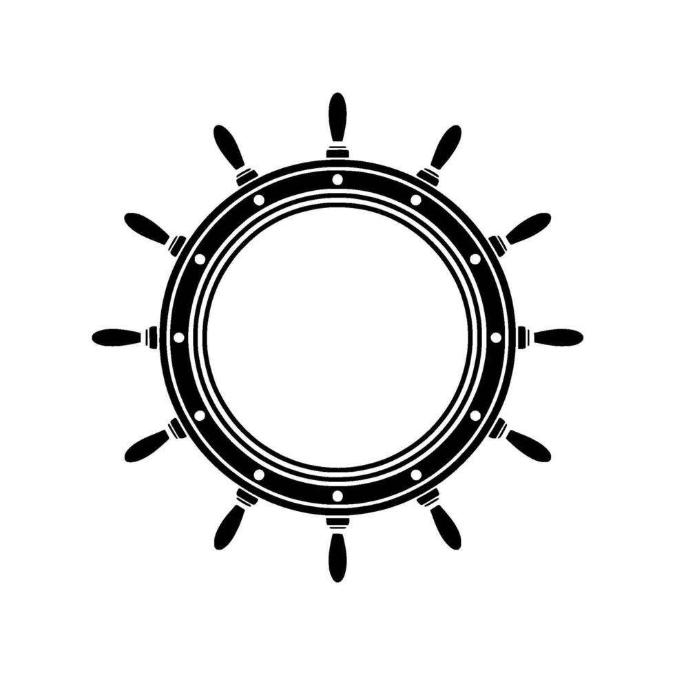 Nautical Wheel, Minimalist, Directional Symbol vector