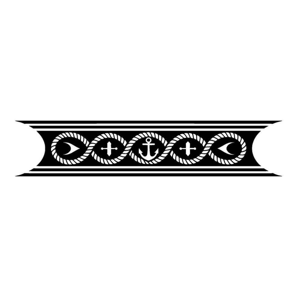 Nautical Border Anchor, Rope, and Classic Maritime vector