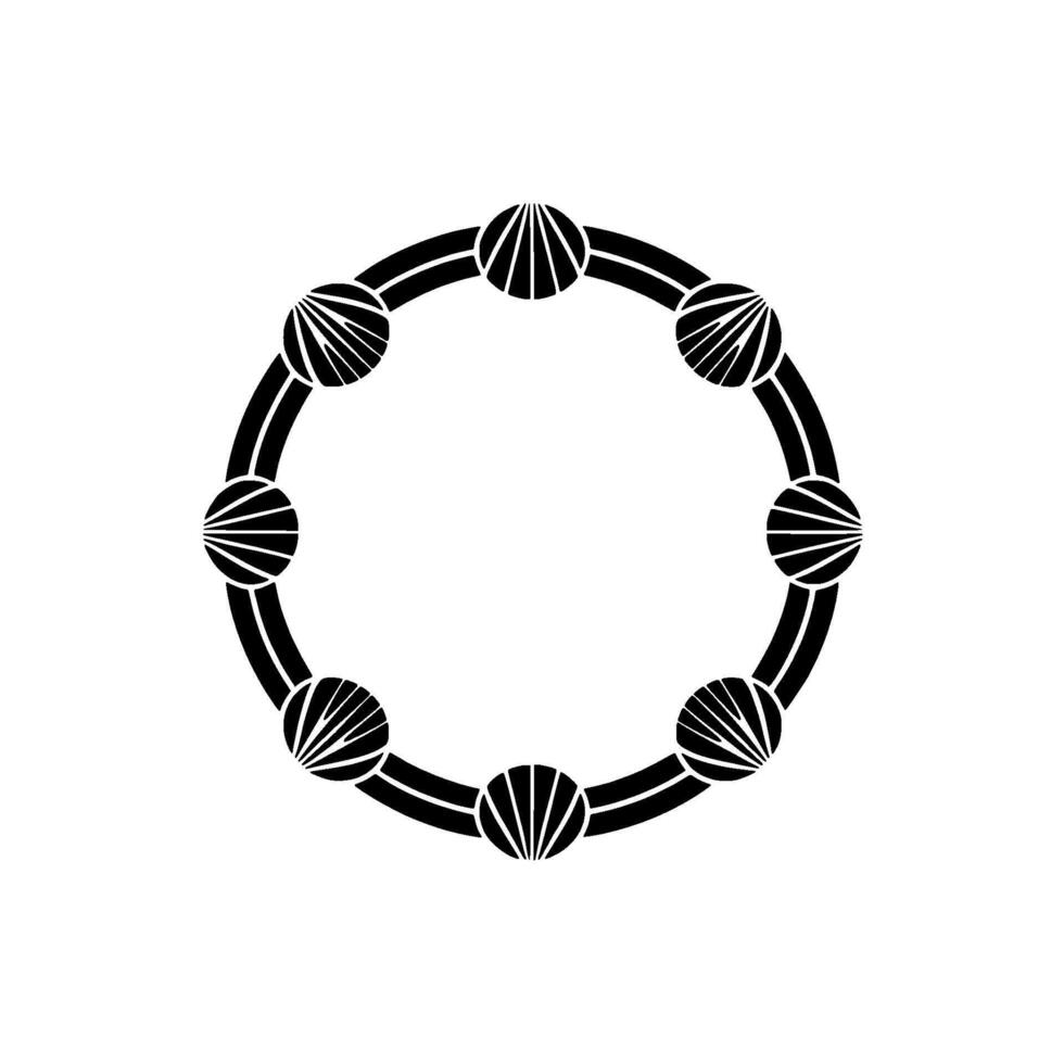 Circular Shell Motif, Minimalist, Elegant Emblem vector