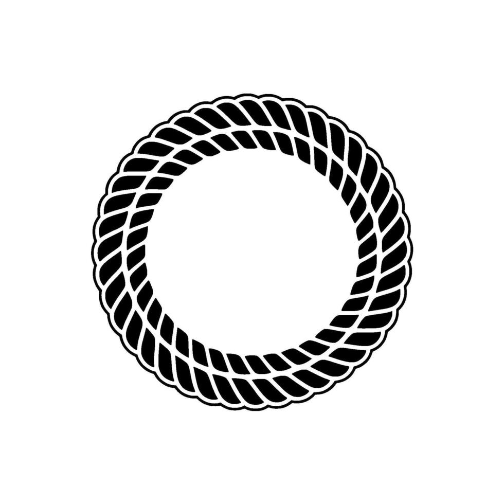 Intricate Rope Circle, Minimalist, Circular Motif, Knot vector
