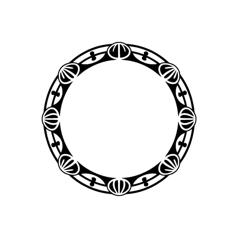 Art Nouveau Circle Frame, Decorative Border, Elegant, Ornament vector