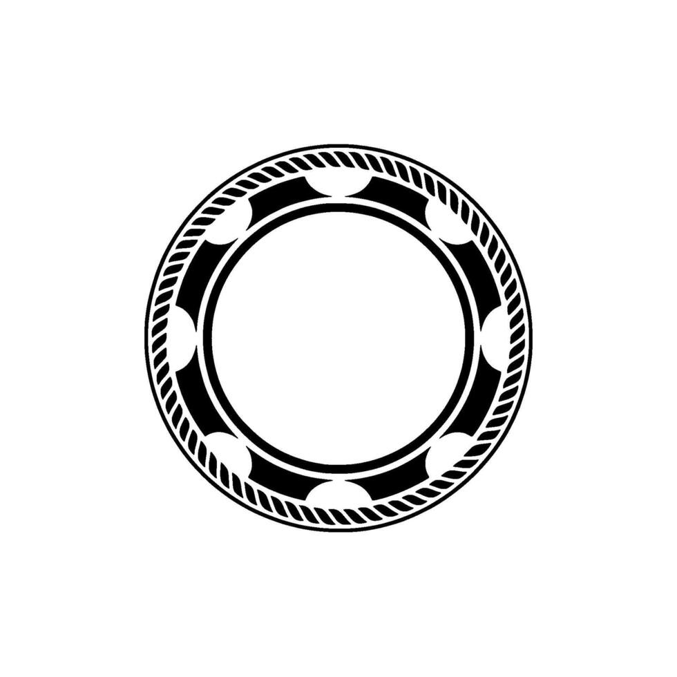 Geometric Tribal Circle Emblem, Minimalist - Outline - Decorative vector