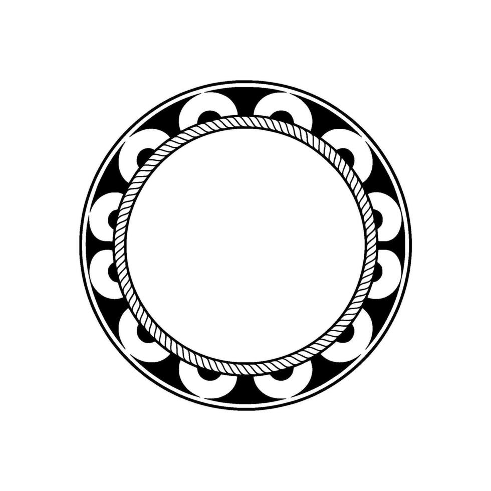 Circular Tribal Ornament, Minimalist, Pattern vector