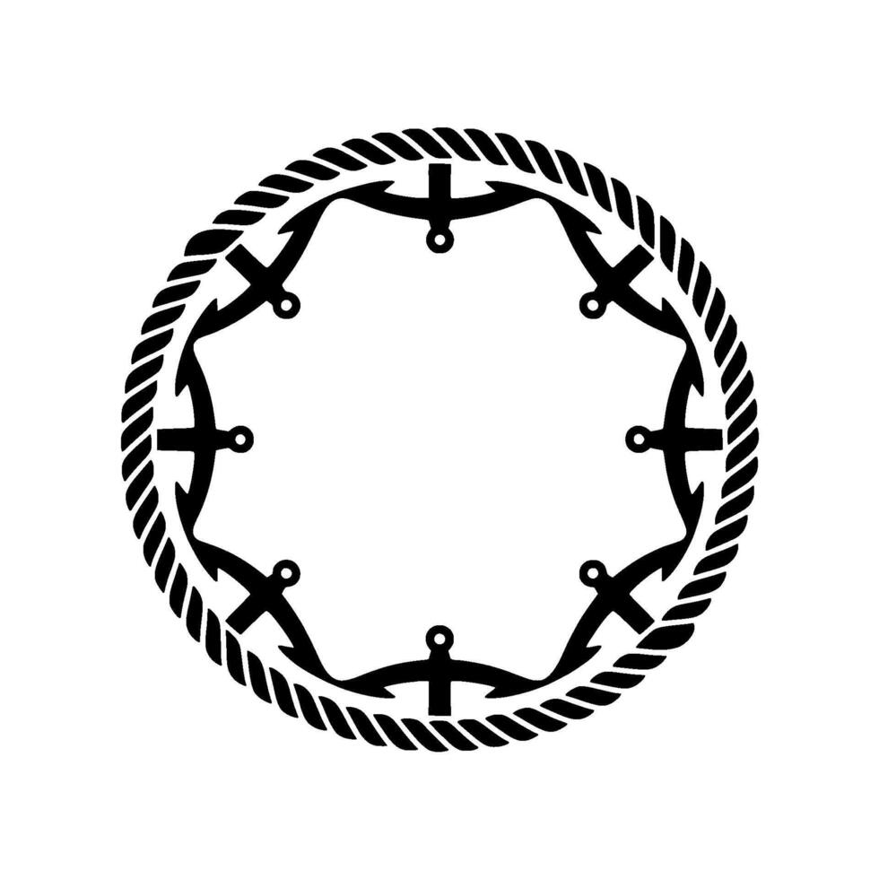 Nautical Emblem Birds, Rope, and Circular Harmony, Symbol vector