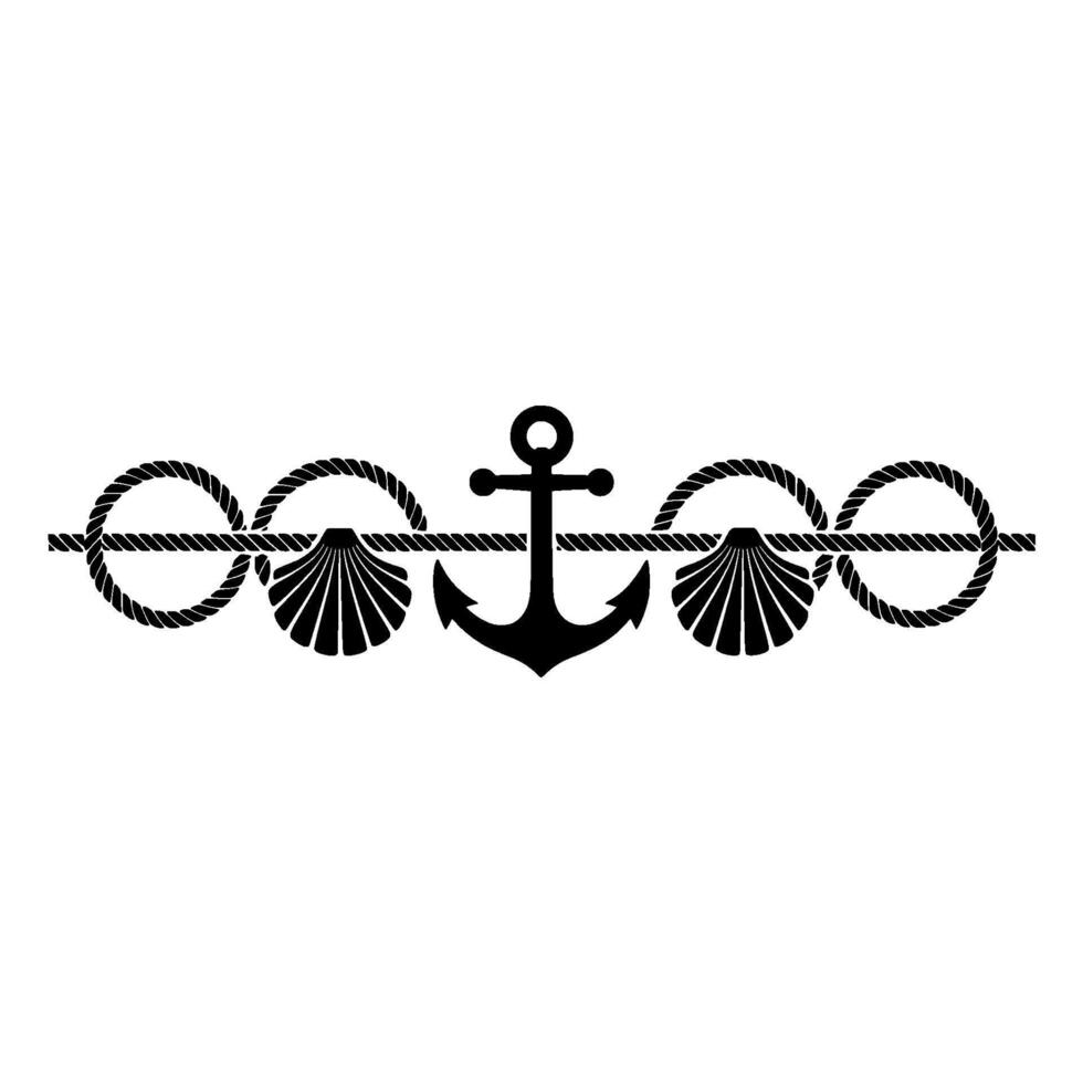 Nautical Anchor Rope Motif, Vintage Style vector