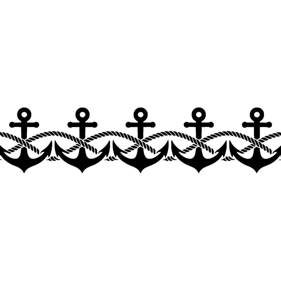 Nautical Anchor Border, Steadfast Symbol of Security vector