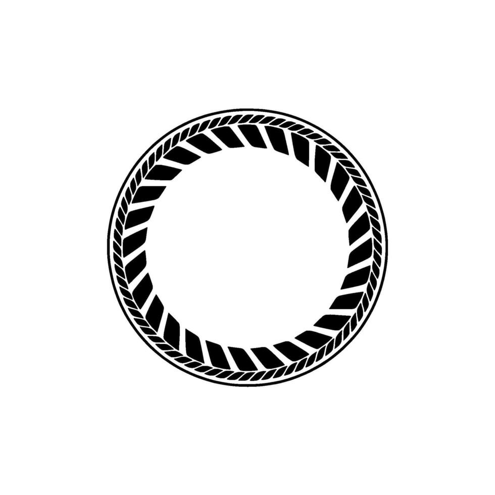 Geometric Wreath, Bold Outline, Circular Emblem, Minimalist vector