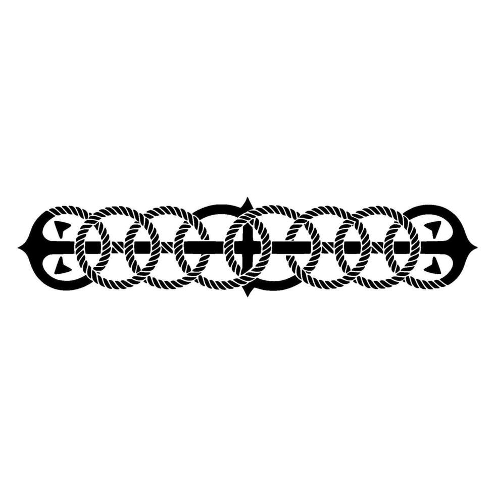 Nautical Knot Border, Vintage Style, Decorative Element vector