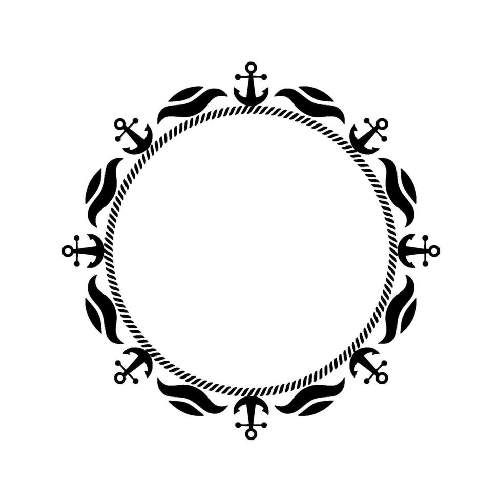Nautical Anchor Frame Vintage Maritime - Rope vector