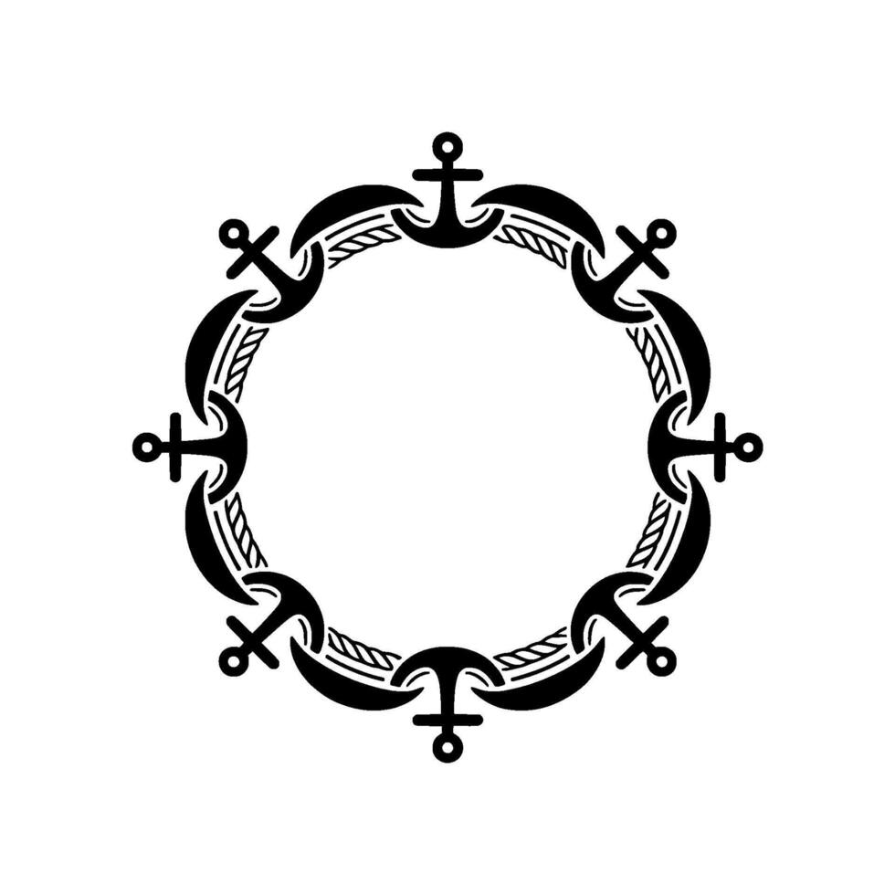 Nautical Anchor Frame, Vintage Maritime, Symbol vector