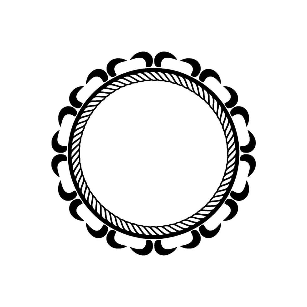 Intricate Circular Border, Tribal Motif, Minimalist vector