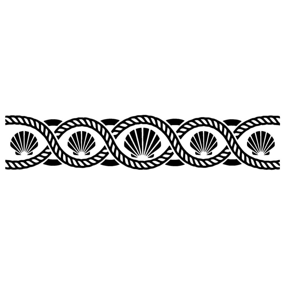Nautical Shell Border, Intricate Rope vector