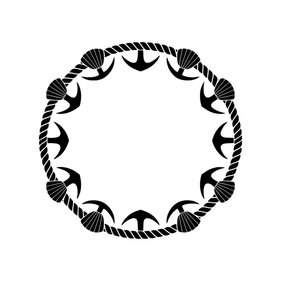 Spiraling Swallows Nautical Circle Emblem vector