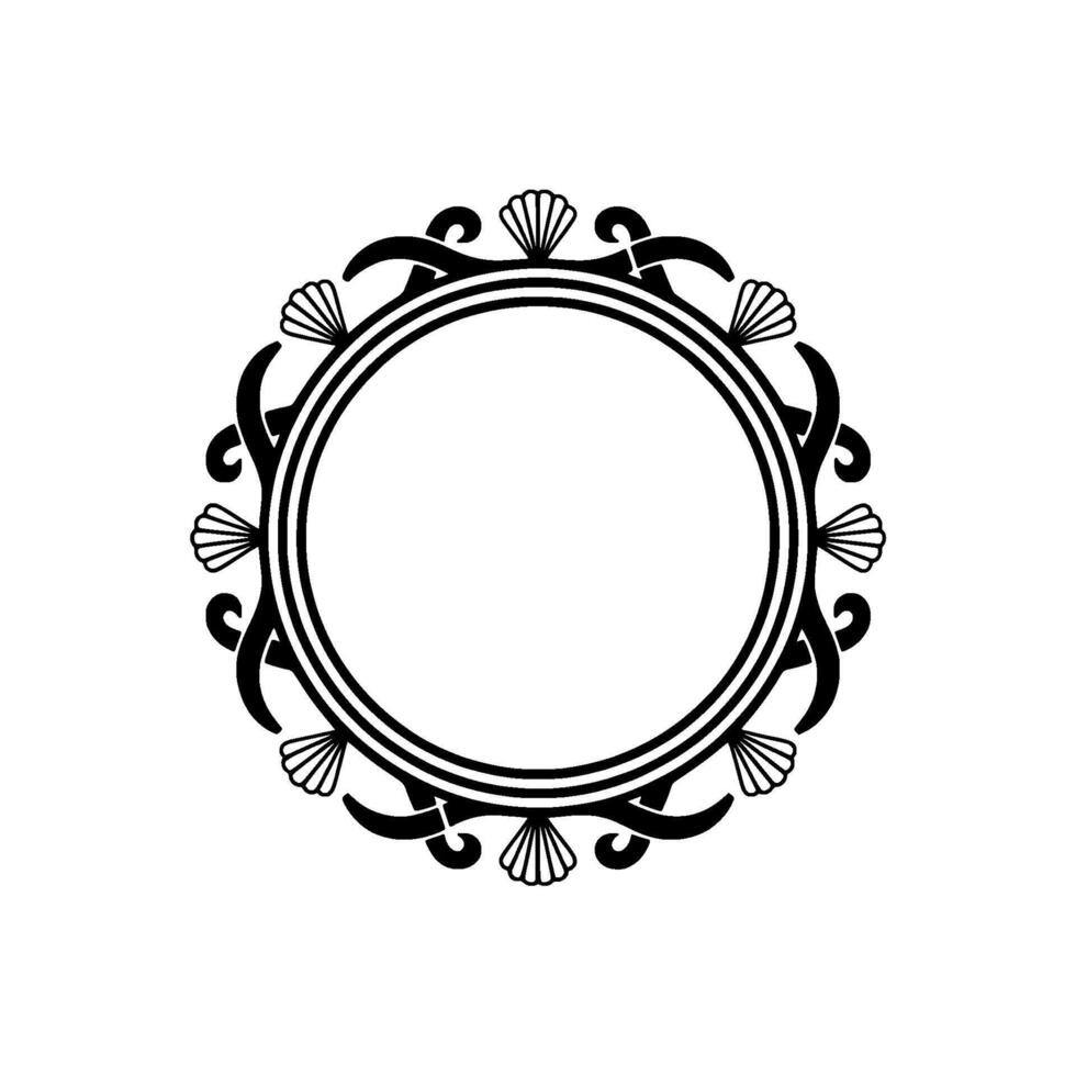 Elegant Art Deco Circle Frame, Vintage vector