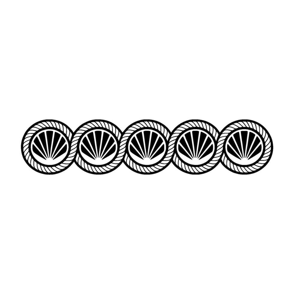 Geometric Shell Border, Minimalist, Nautical Motif vector