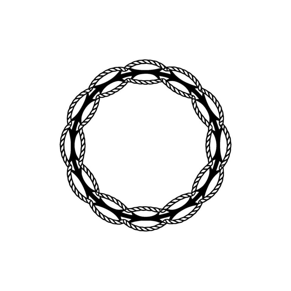 Intertwined Rope Circle, Minimalist, Knot vector