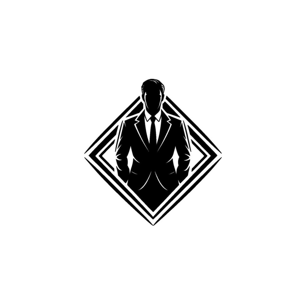 Confident Silhouette, Executive Emblem, Modern Branding vector