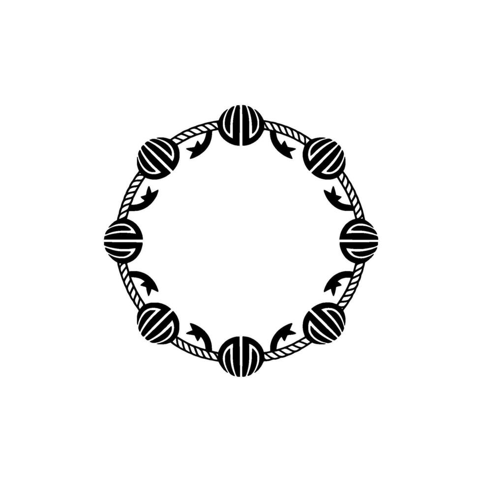 Circular Nautical Motif, Minimalist, Oceanic Symbolism vector