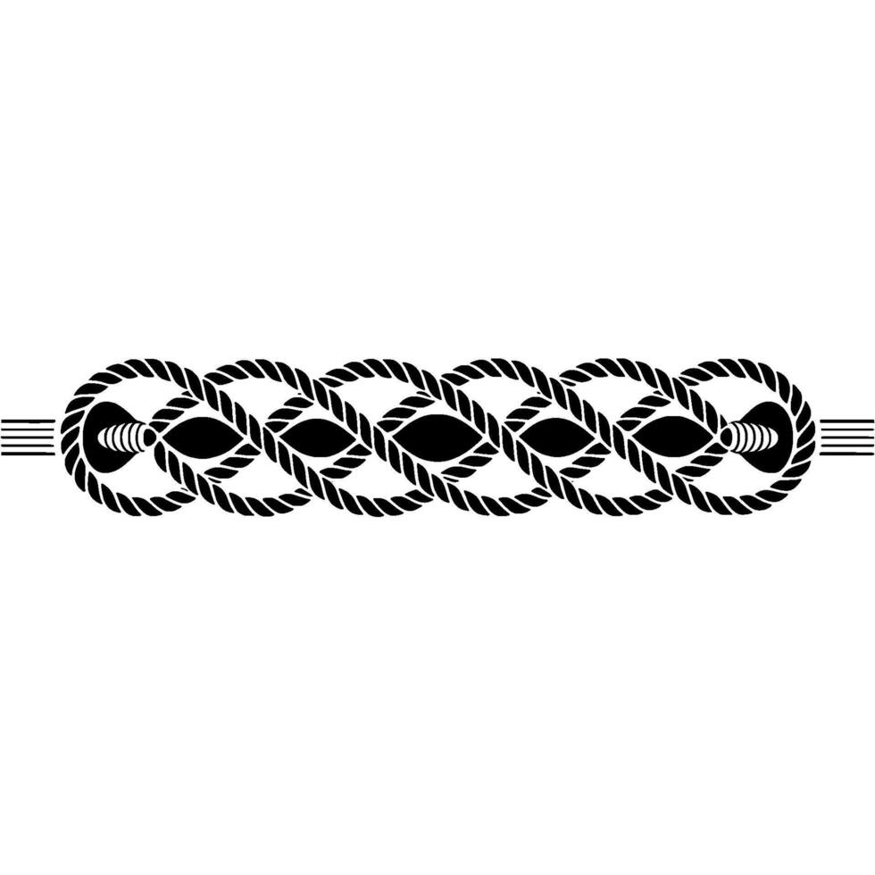 Intricate Rope Knot Border, Nautical, Minimalist Style vector