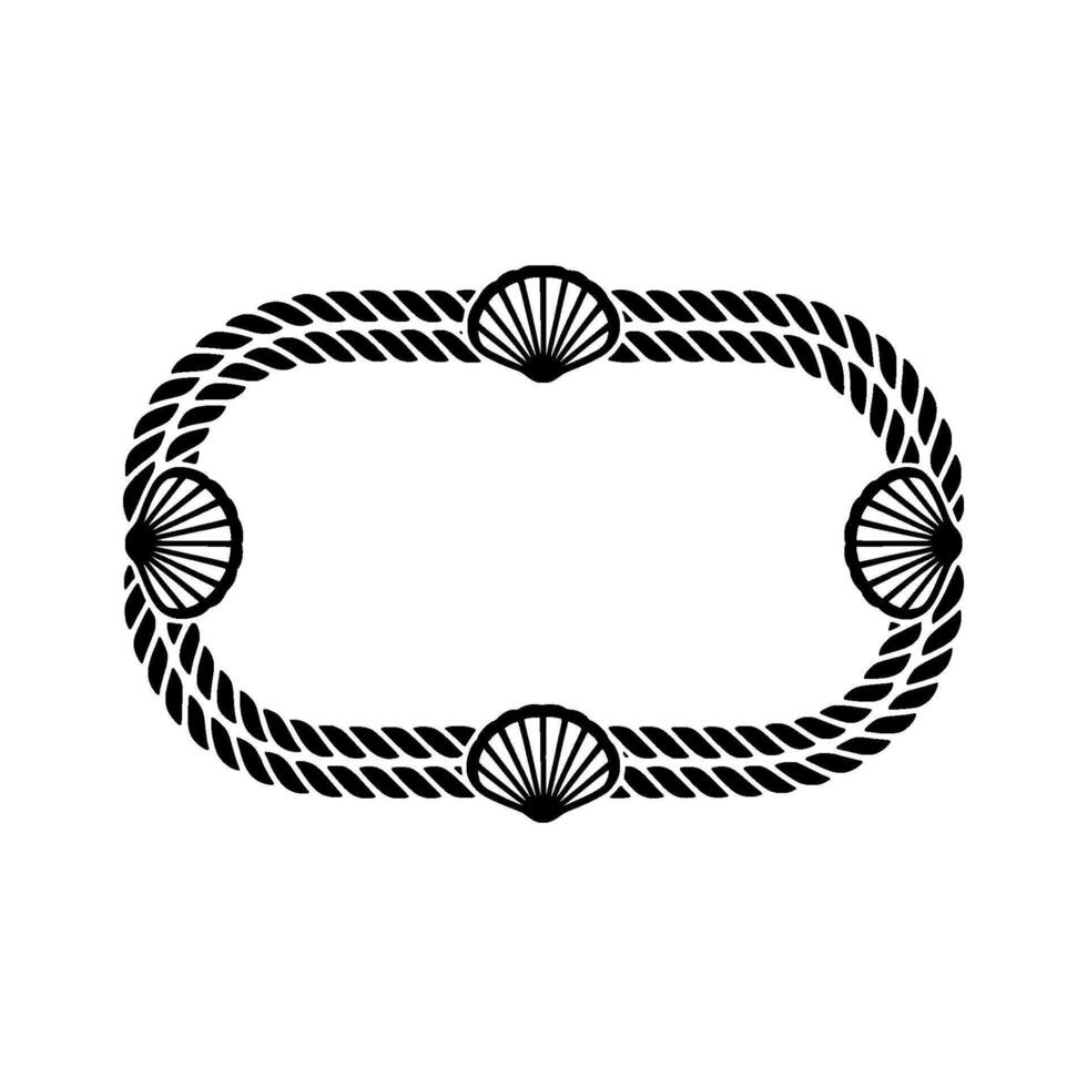 Nautical Shell Border, Elegant Marine, Rope vector