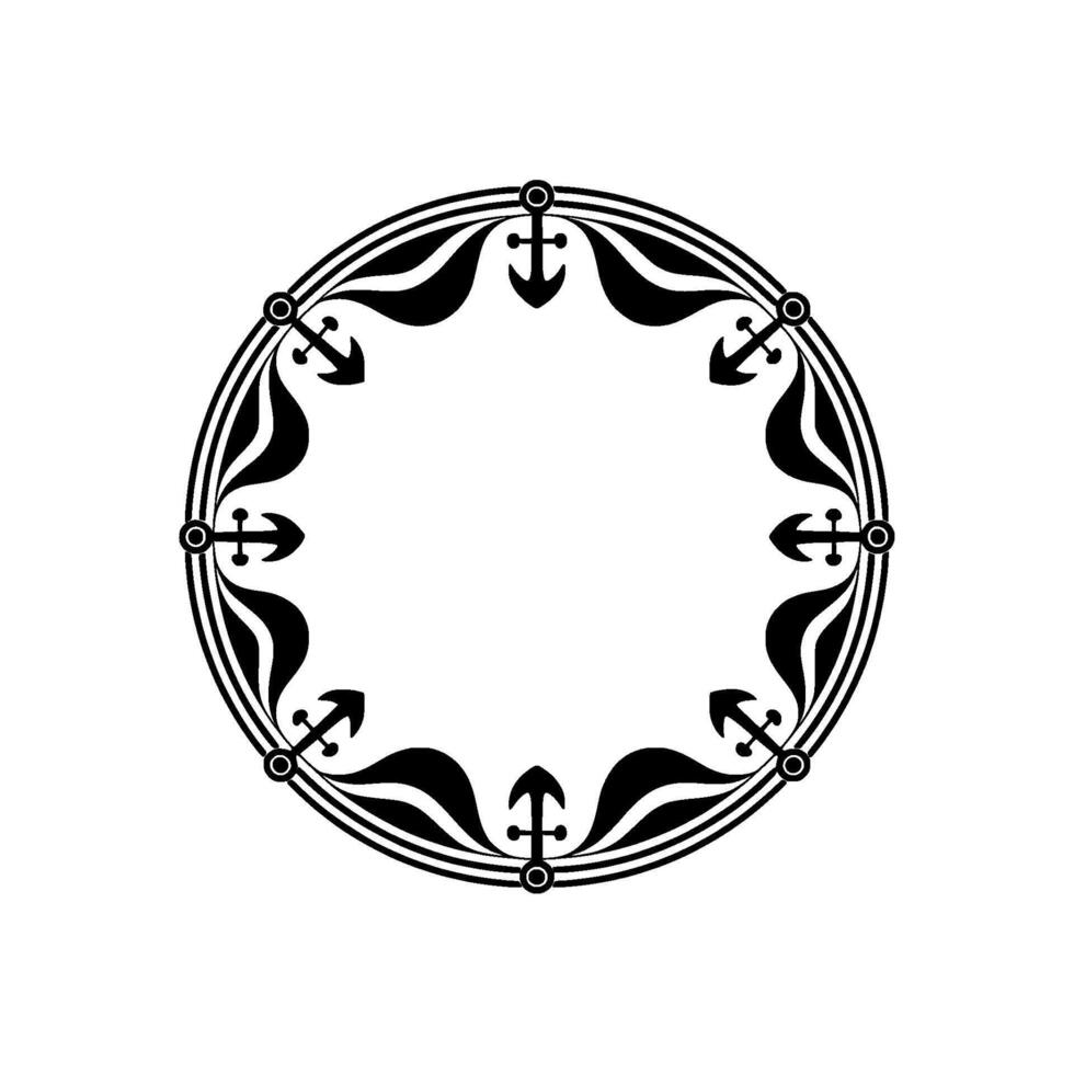 Nautical Circle Frame, Vintage Maritime - Illustration vector