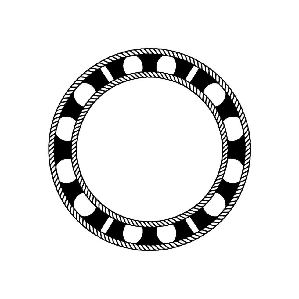 Nautical Circle Emblem, Vintage Maritime, Illustration vector