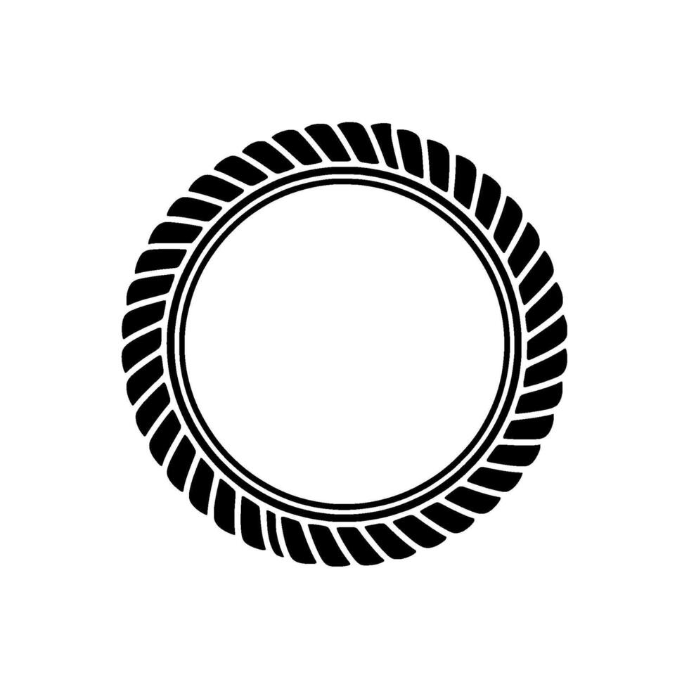 Modern Circular Emblem, Nautical Style, Blank Space vector