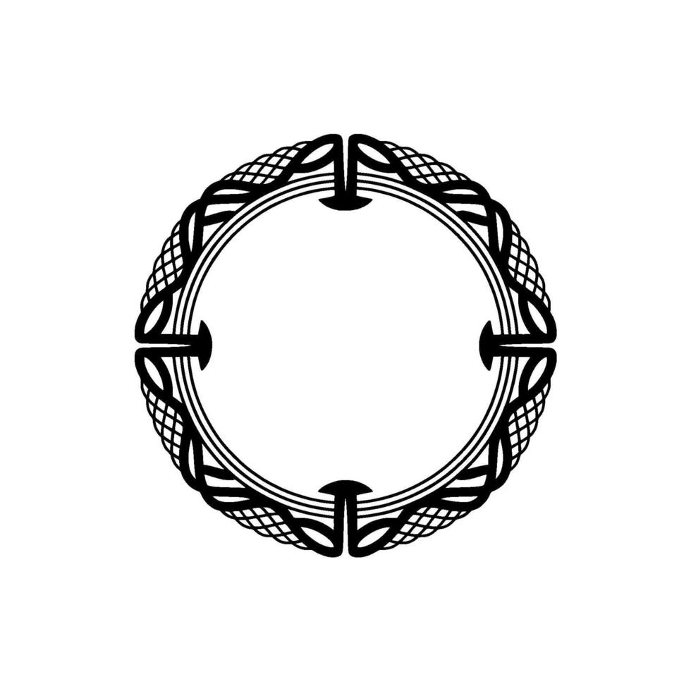 Intricate Celtic Frame, Minimalist, Circular Motif vector