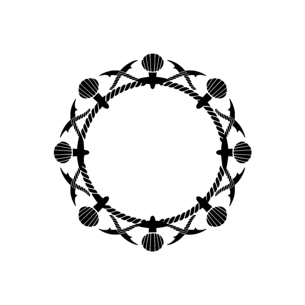 Nautical Wreath, Celtic Knot Border, Vintage Maritime vector