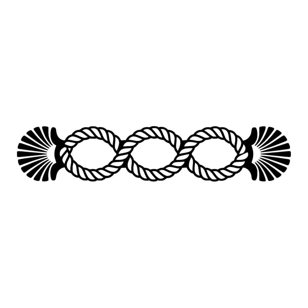Intertwined Rope Fan Motif, Minimalist vector