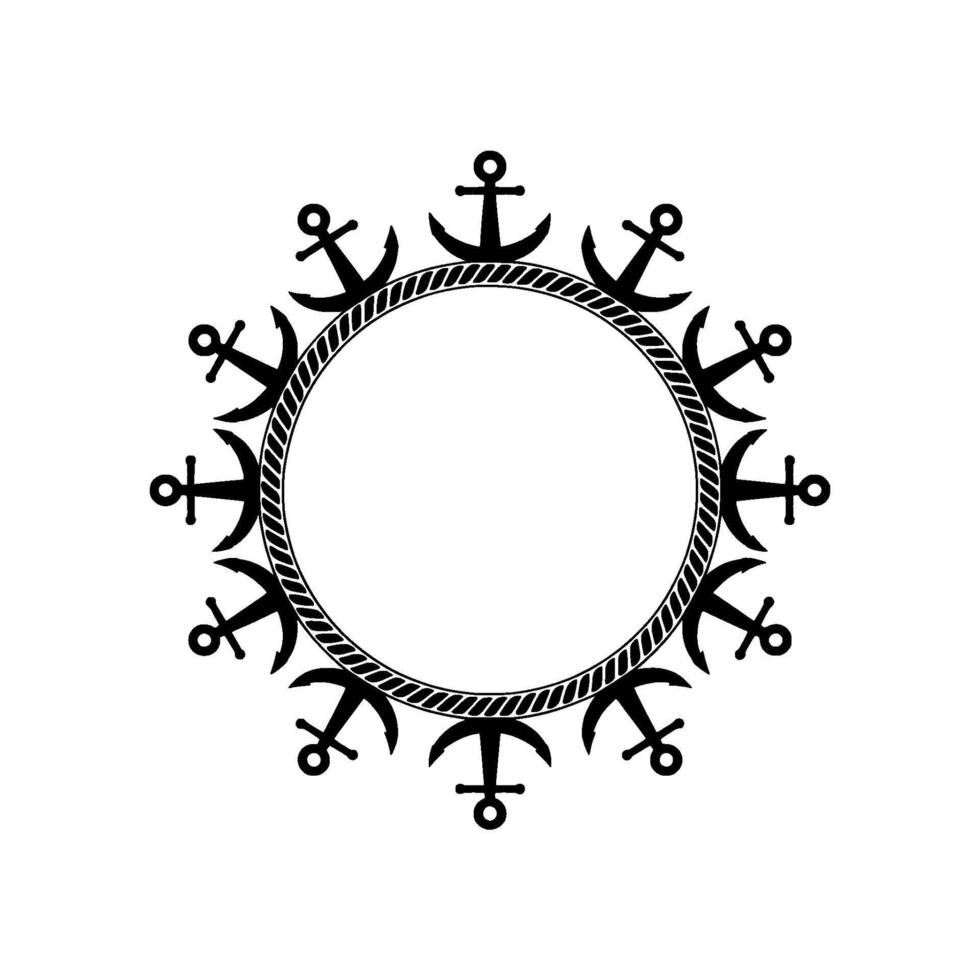 Nautical Anchor Frame, Maritime, Circular Motif, Anchors vector