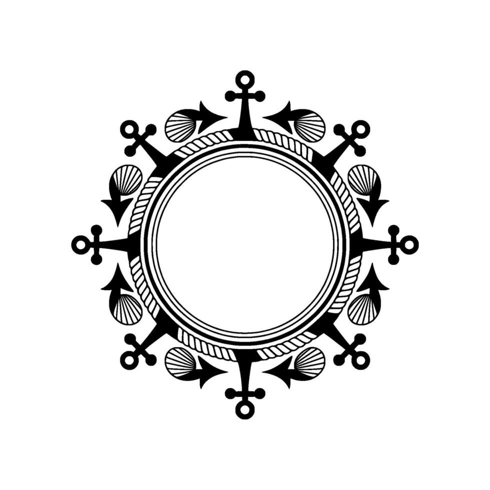Nautical Frame, Vintage, Circular Ornamentation, Ornament vector