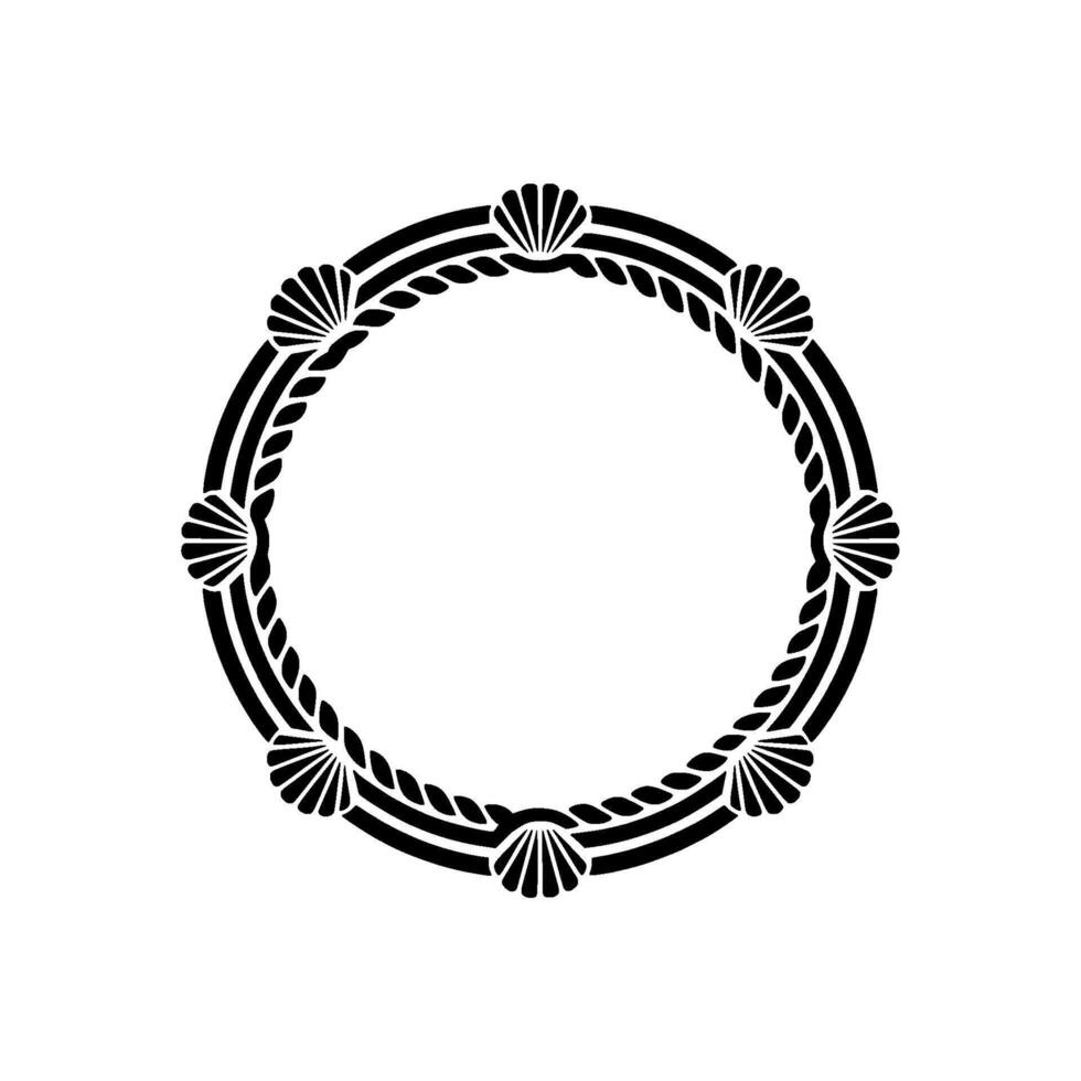 Oceanic Circle Frame, Nautical Motif, Elegant Border vector