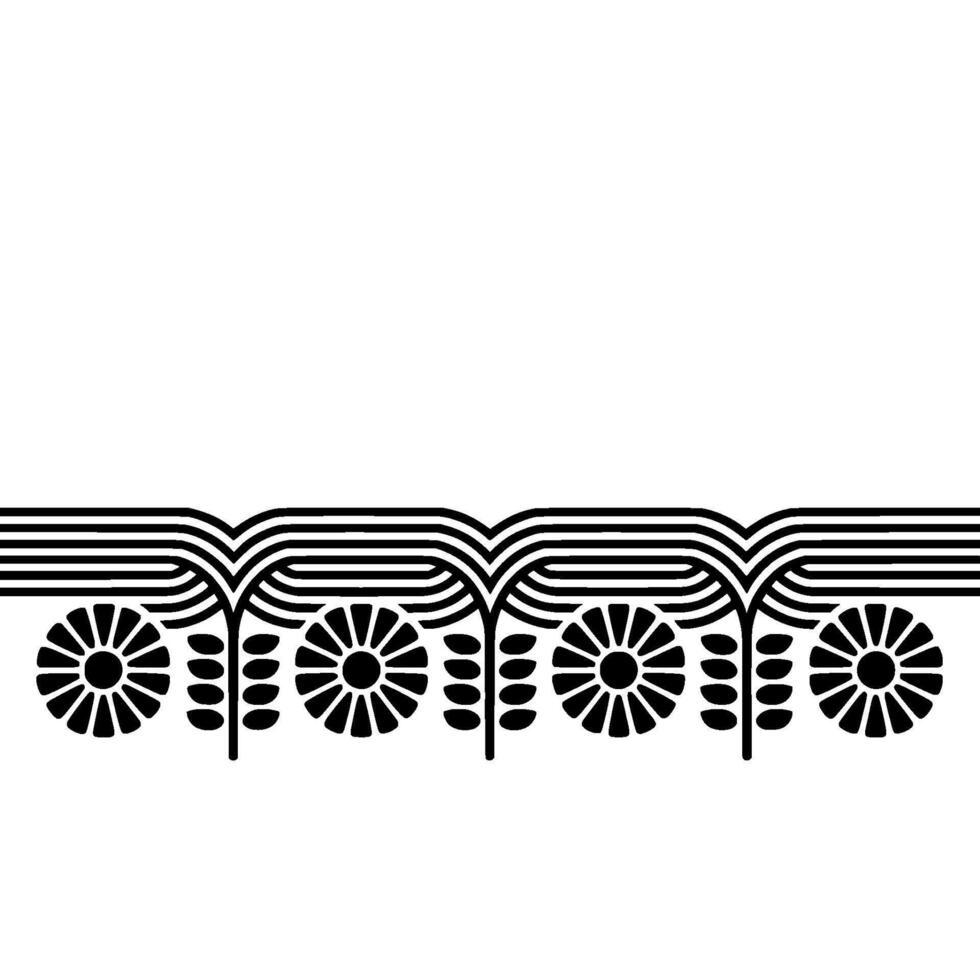 Geometric Wave Border, Minimalist, Abstract Pattern - Line vector