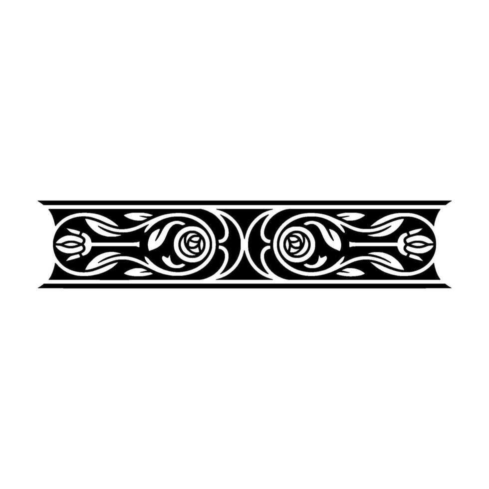 Intricate Floral Border, Vintage, Elegant Ornament, Classical vector