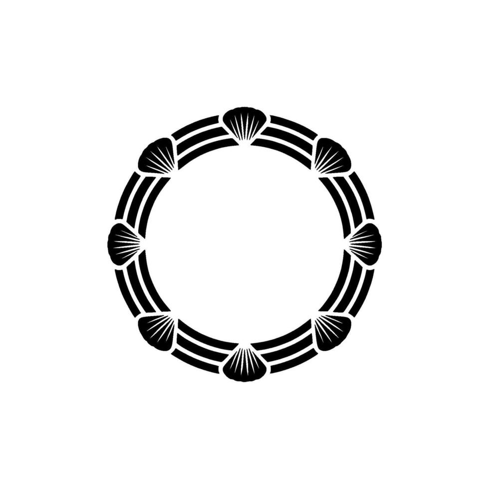 Oceanic Circle Minimalist Shell Motif, Shells vector