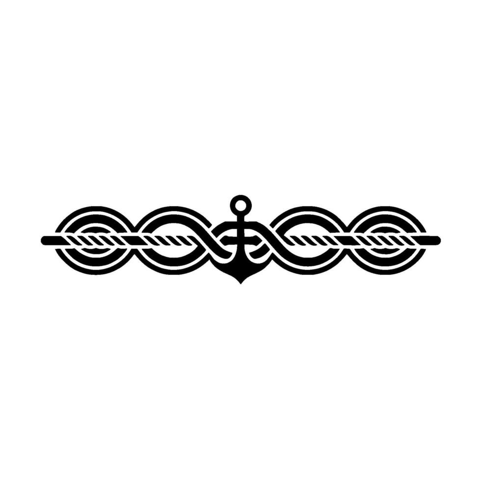 Nautical Anchor Border, Vintage Maritime - Decorative vector