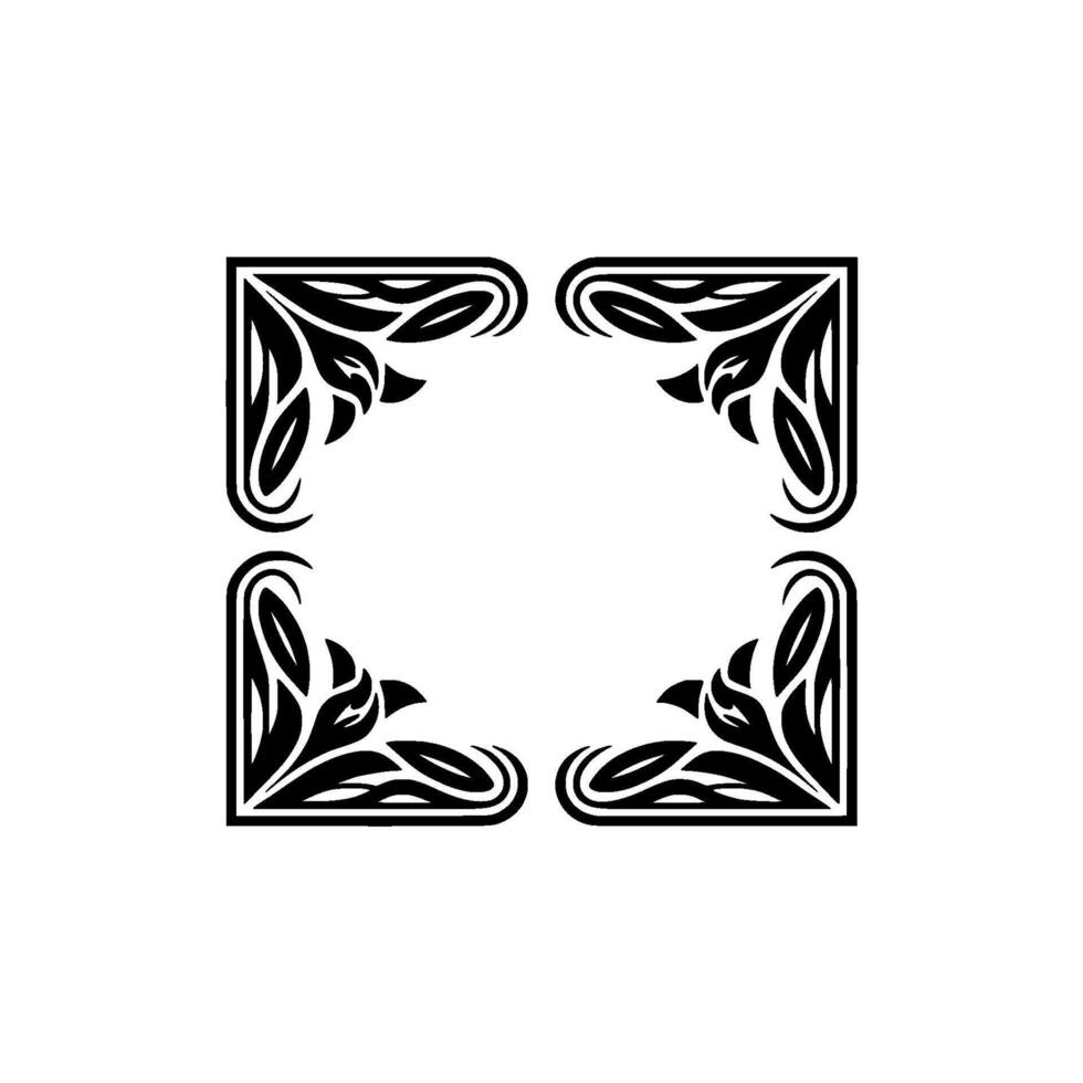 Art Nouveau Corner Ornament, Elegant Floral vector