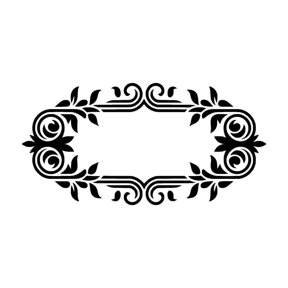Elegant Black Floral Frame, Vintage Element, Classical vector