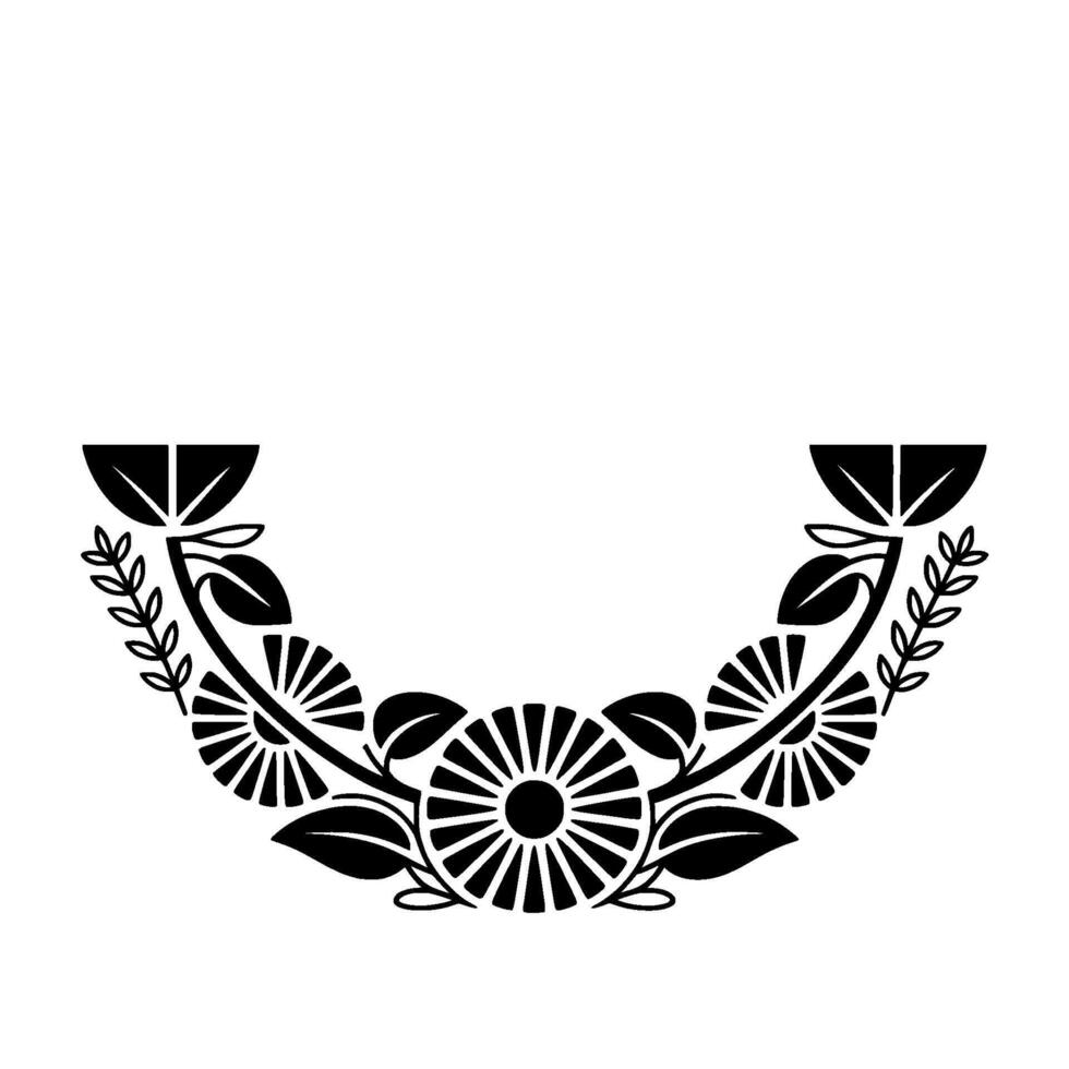 Stylized Floral Emblem, Minimalist, Vintage Aesthetic - Botanical vector